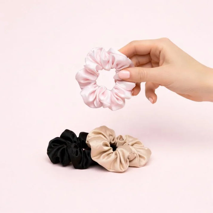 5-pak Soft Satin Scrunchies Medium