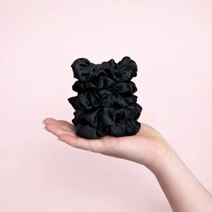 5-pak Soft Satin Scrunchies Medium