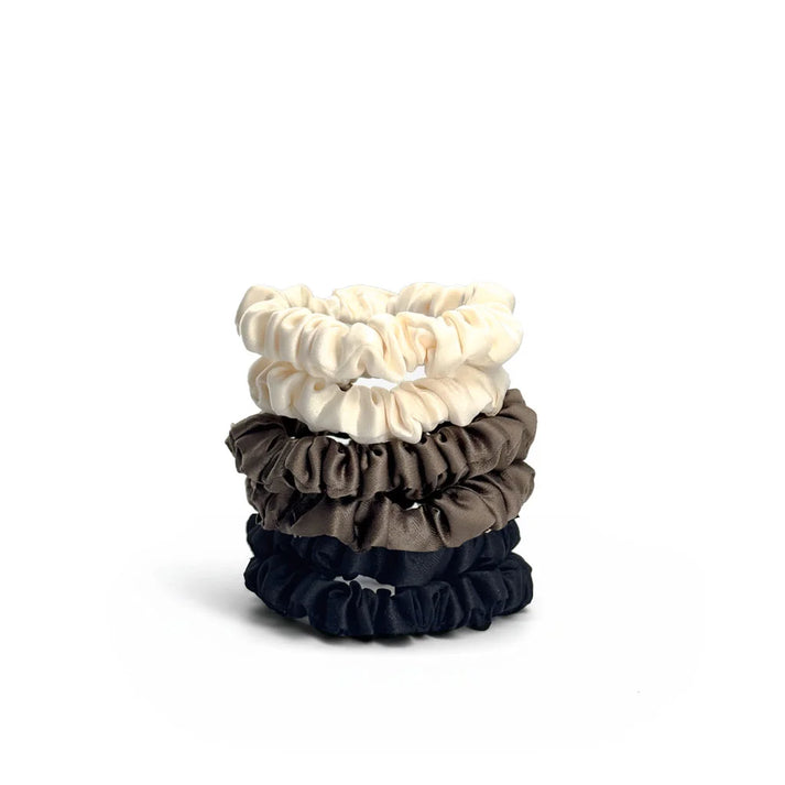 6-pak Soft Satin Scrunchies Small