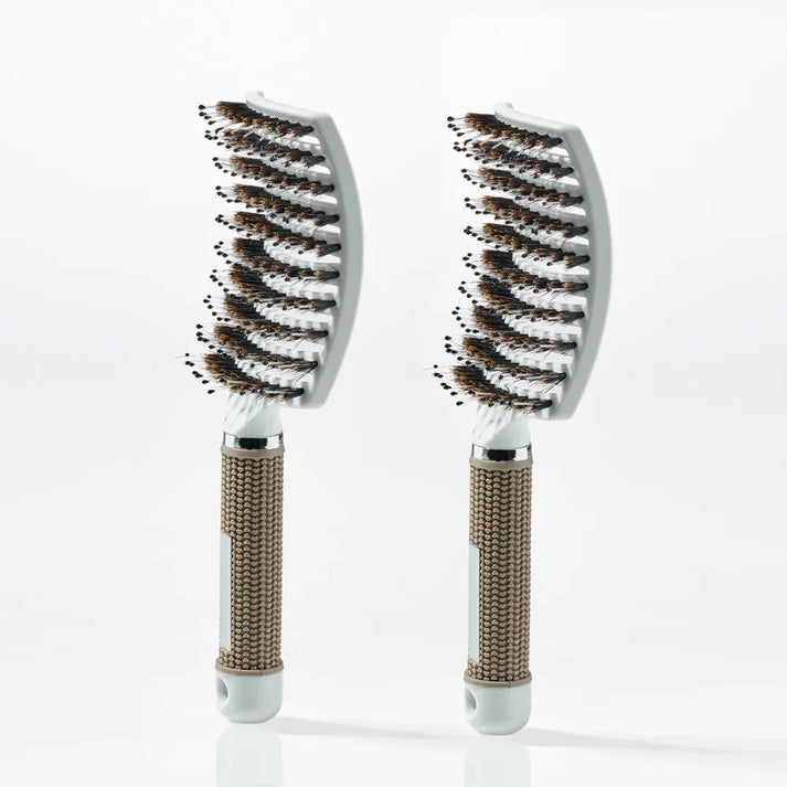 Curved Paddle Brush - Hårbørste med vildsvinehår