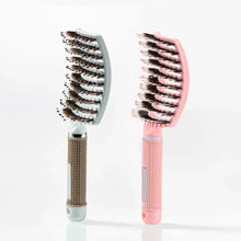 Curved Paddle Brush - Hårbørste med vildsvinehår