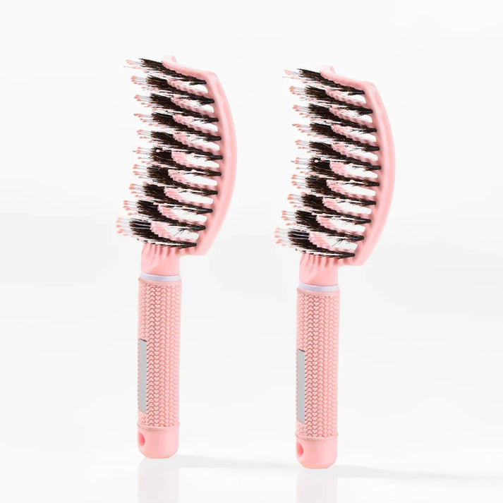 Curved Paddle Brush - Hårbørste med vildsvinehår