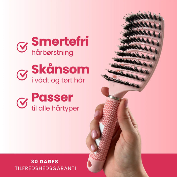 2 stk. Curved Paddle Brush + Gratis Gave