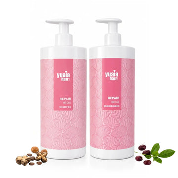 Repair and Care Shampoo og Conditioner 1000 ml - Sulfatfri & Silikonefri